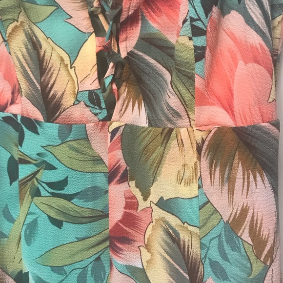 Show Me Your MuMu Coral and Teal Floral Dress - Picture 4 of 5
